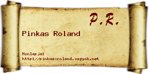 Pinkas Roland névjegykártya